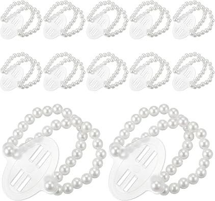 12 Pcs Wrist Corsage Bracelets, Elastic Faux Pearl Bead Corsage Wristlet for Bride Bridesmaid DIY, Stretch Wedding Wristband, White