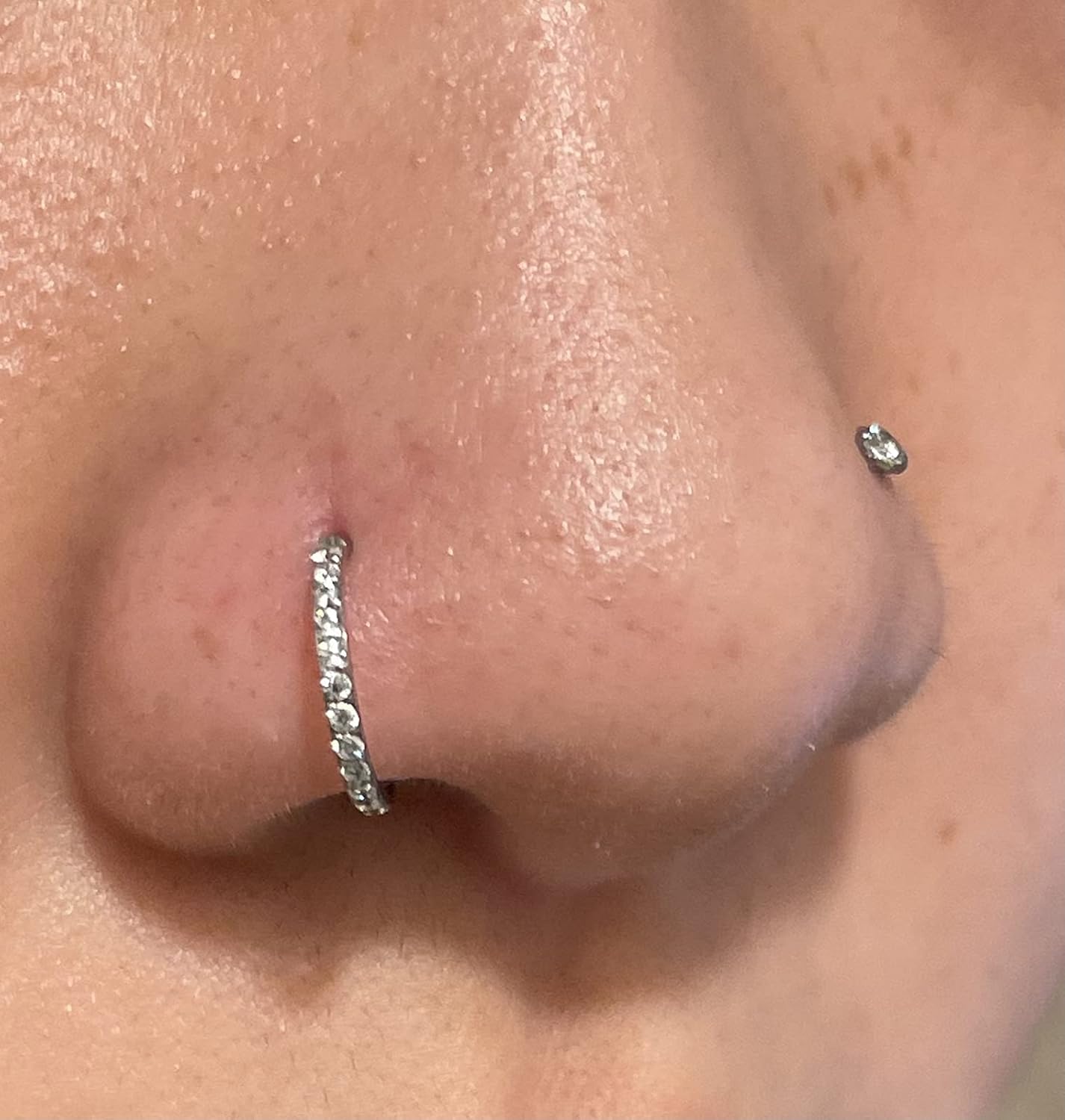 MODRSA 20g Nose Rings Hoops Nose Studs for Women Surgical Steel Hypoallergenic 20 Gauge Nostril Piercing Jewelry L Shape Crokscrew Silver Rose Gold Black Hoop Nostril Rings for Men - Image 4