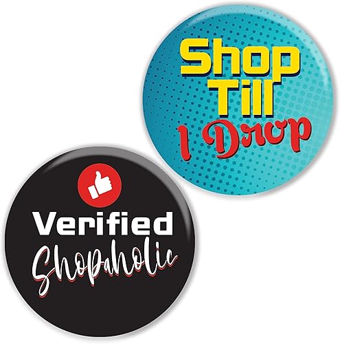 Miniatura 3 de Botones de pinback certificados para adictos a las compras (paquete de 10)  Regalos de calidad premium para niños, adolescentes y adultos  Regalos