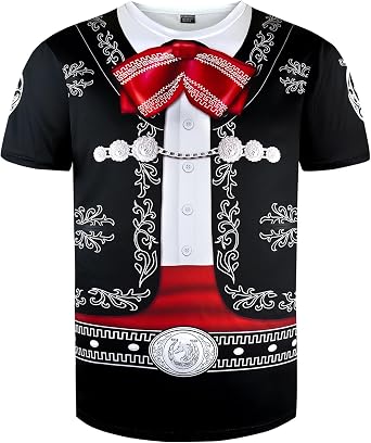 Mens Mexican Mariachi Costume Shirt T-Shirts Outfits
