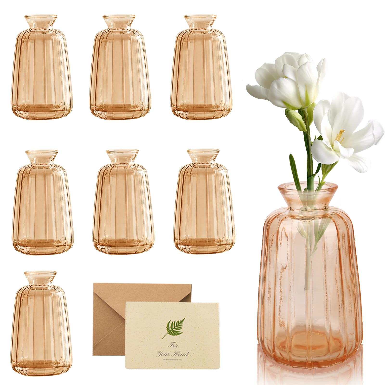 TOSUTO Mini Vases En Verre Vintage Rétro - Petits Vases Décoratifs Pour Table Mariage, Salon Et Intérieur Élégant