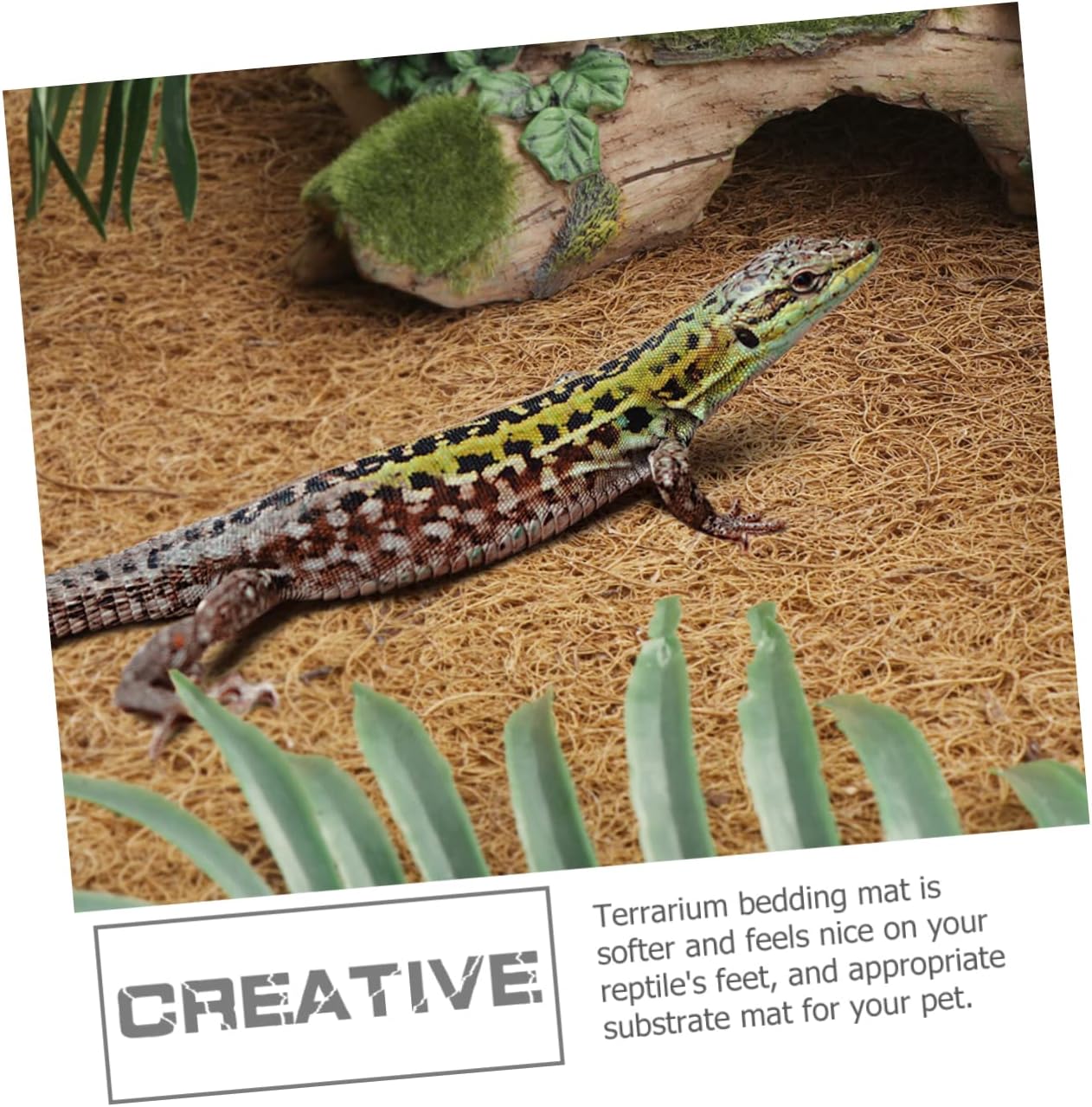 Toddmomy Natural Mat for Reptile Tank Bearded Dragon Substrate Thermal Insulation Pad Soft Litter Mat