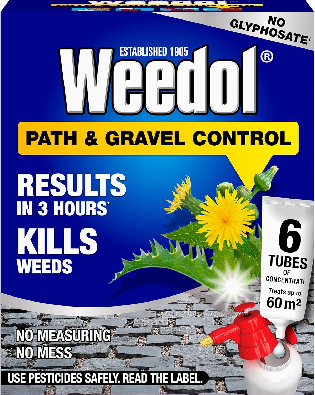 Weedol Path & Gravel Control Concentrate Weedkiller Tubes 6 Pack | Fast Acting Weed Killer for Paths, Patios & Gravel Areas | Concentrated Garden Weed Control