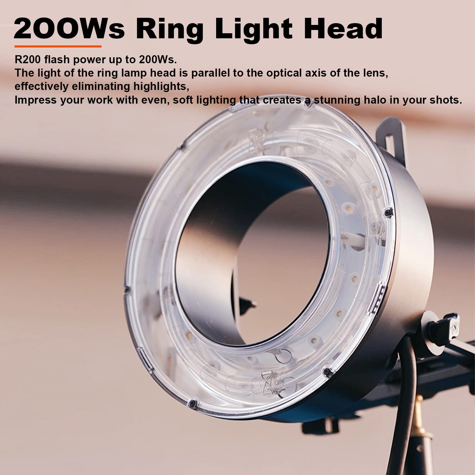 GODOX R200 - Cabezal de flash anular para AD200 AD200 Pr de 7 pulgadas con montaje Bowens estudio fotográfico luz estroboscópica estándar Speedlite Reflector