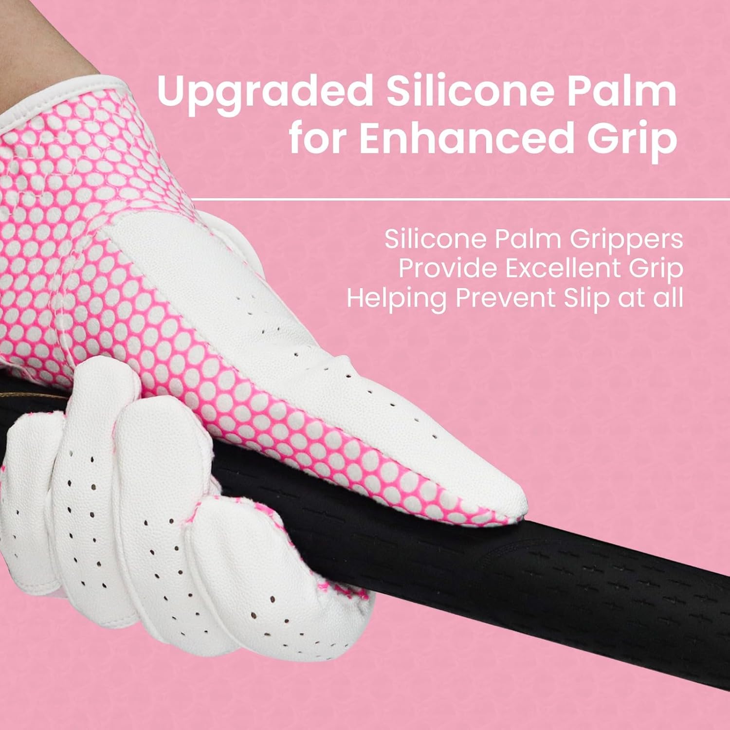 FINGER TEN Golf Gloves Women's Ladies Left Hand or Right Handed Grip Weathersof Value 3 Pack, Fit Size Medium Small Large Pro Design - Image 4