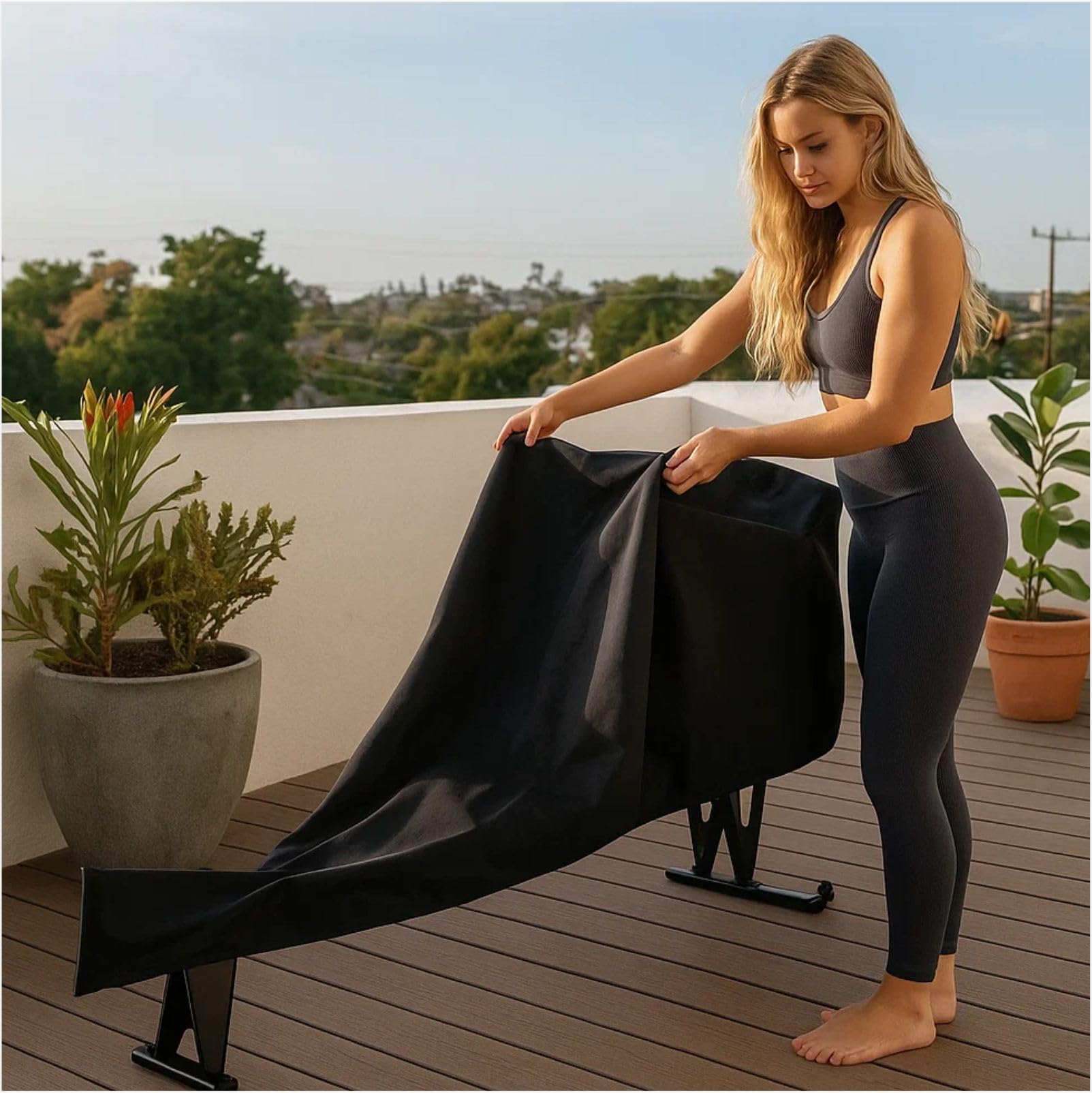 2 pezzi Rower Mat compatibile con Model D Concept 2 Vogatore antiscivolo e spesso ad alta densità tappetino per la casa palestra schiuma tappetino protettivo per pavimenti, nero