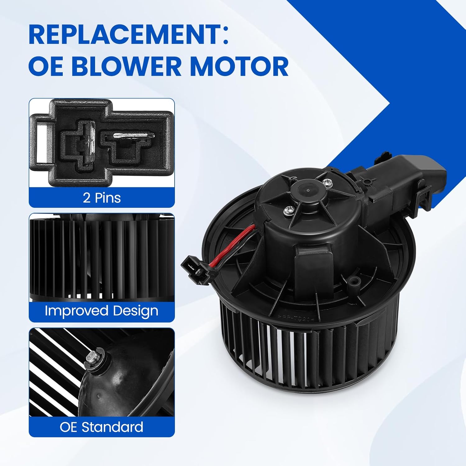 HVAC Blower Motor 700223 Compatible with Ford F-250 F-350 F-450 F-550 Super Duty/Escape 2008-2010, Compatible with Mercury Mariner, PM9373 6552613 MM1017 A/C Blower Motor Assembly
