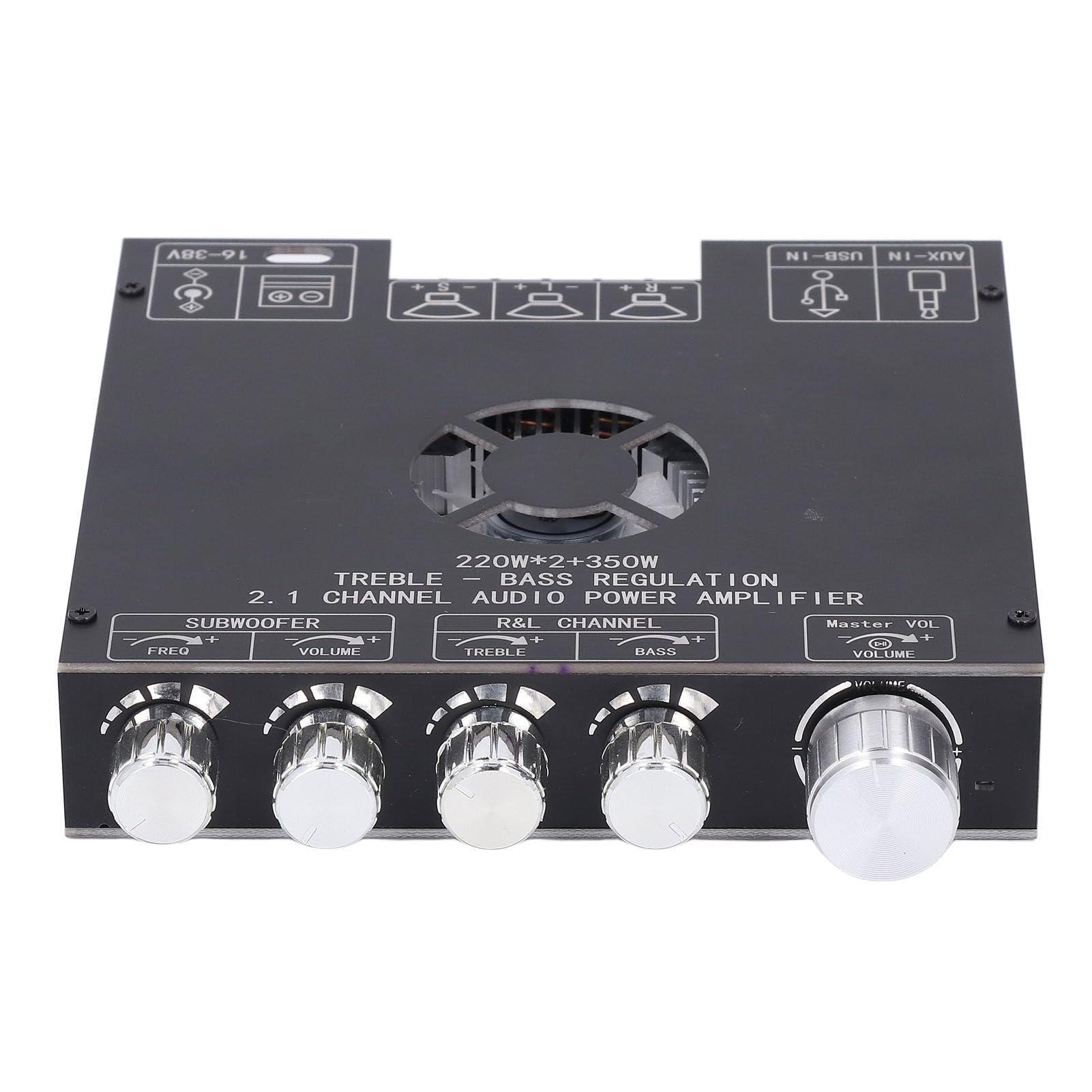 Jiawu TPA3255 Modulo Amplificatore di Potenza 2.1 BT5.1 Ingresso Scheda Audio USB AUX Scheda Amplificatore DC16-38V per Home Theater