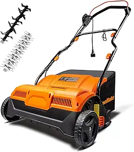 LawnMaster GVB1316 Electric 16” 13 Amp Dethatcher and Scarifier with 12 Gallon Collection Bag
