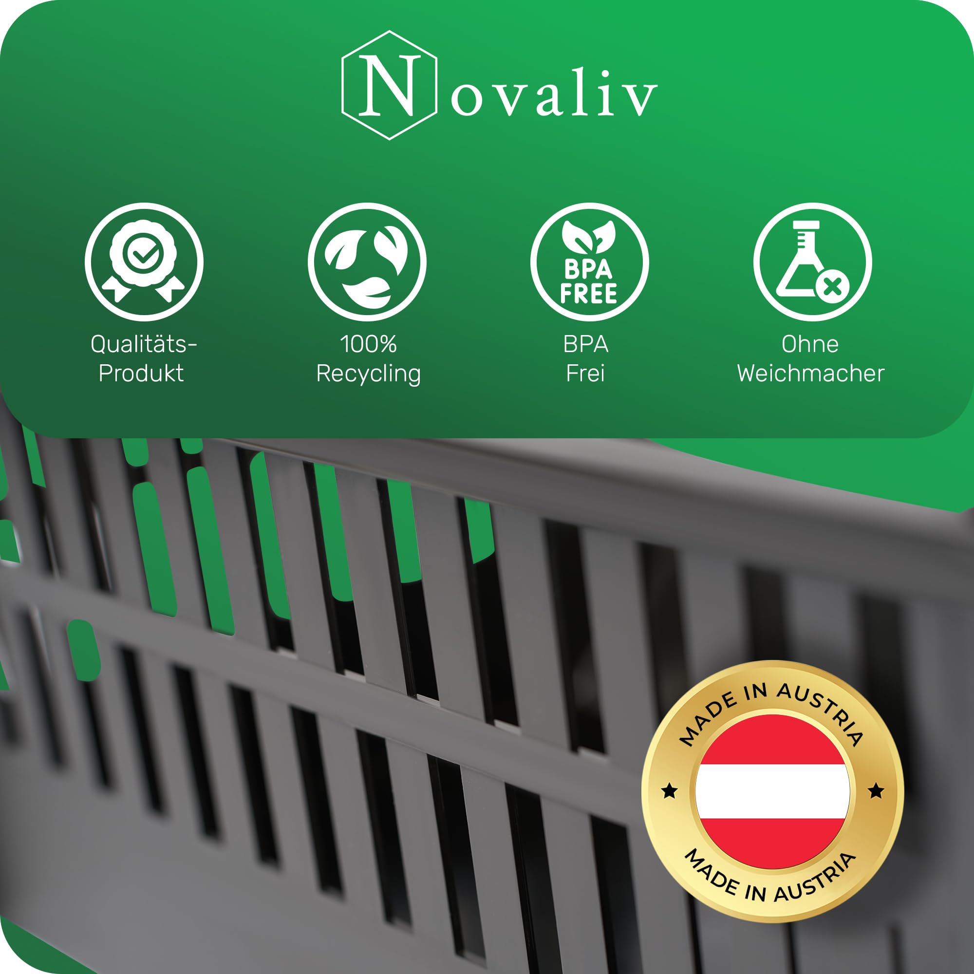 Novaliv 8 Stück Korbregal Schwarz Steckregal Stapelbar & Erweiterbar, Regale für Vorratsraum, Lebensmittelregal, Obstregal Keller Aufbewahrungssystem, Apfelregal, Stapelkorb, Stapelregal Kunststoff
