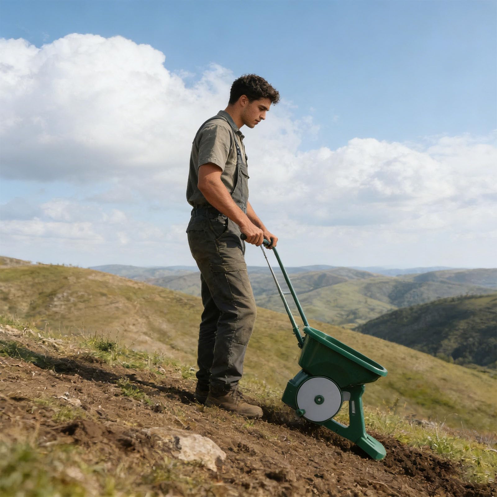 Manuell verstellbare Gartenstreuer mit 3 l Fassungsvermögen und Kurbel für die präzise Ausbringung von Düngemitteln, Salz und handbetriebene Gartenauffahrtsstreuer