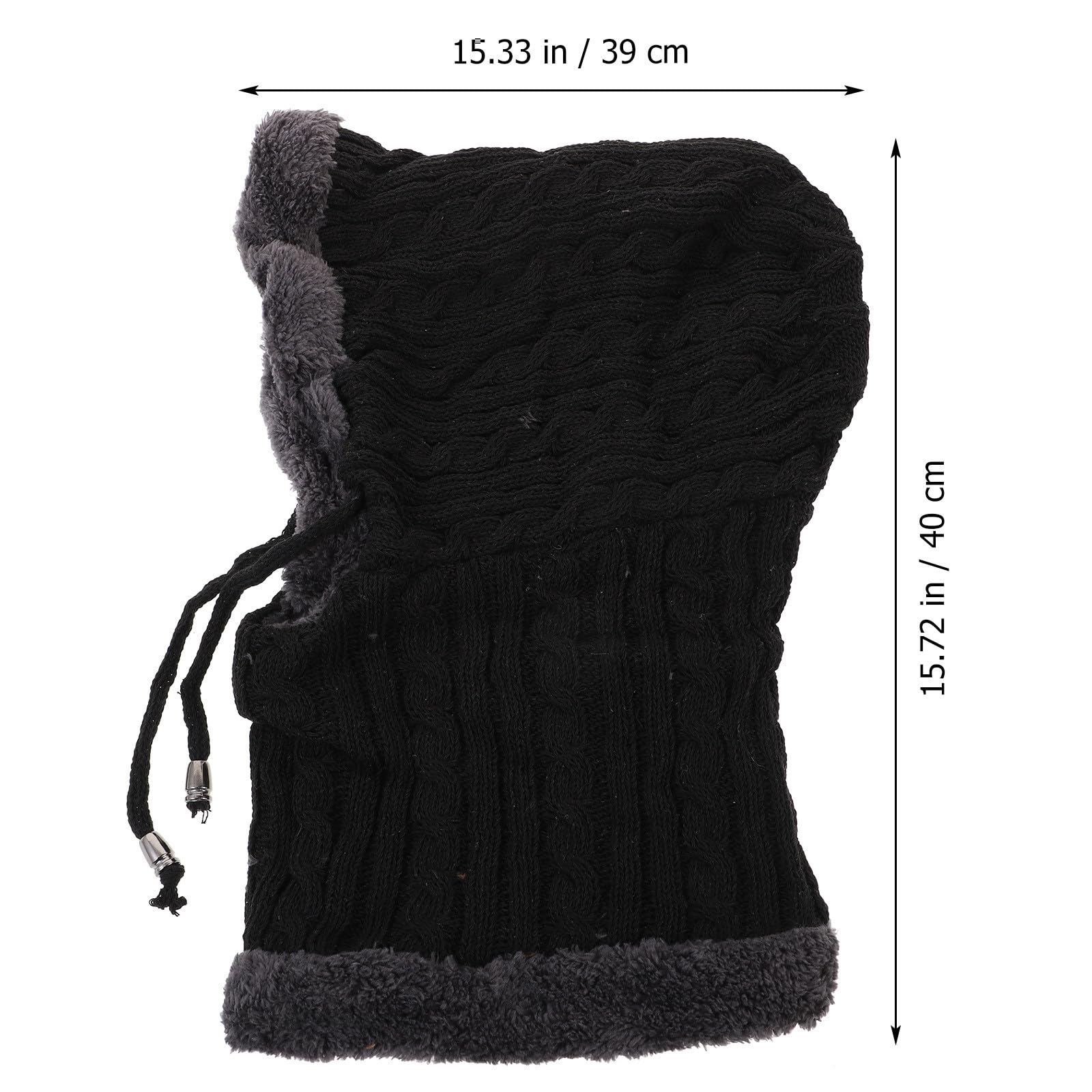 Unisex Wintermütze mit Schal, Plüsch, Schwarz, für Radfahren