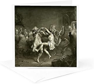 3dRose Greeting Card - TamOShanter And The Witches After John Faed - Acrylic Painting - Tam O Shanter