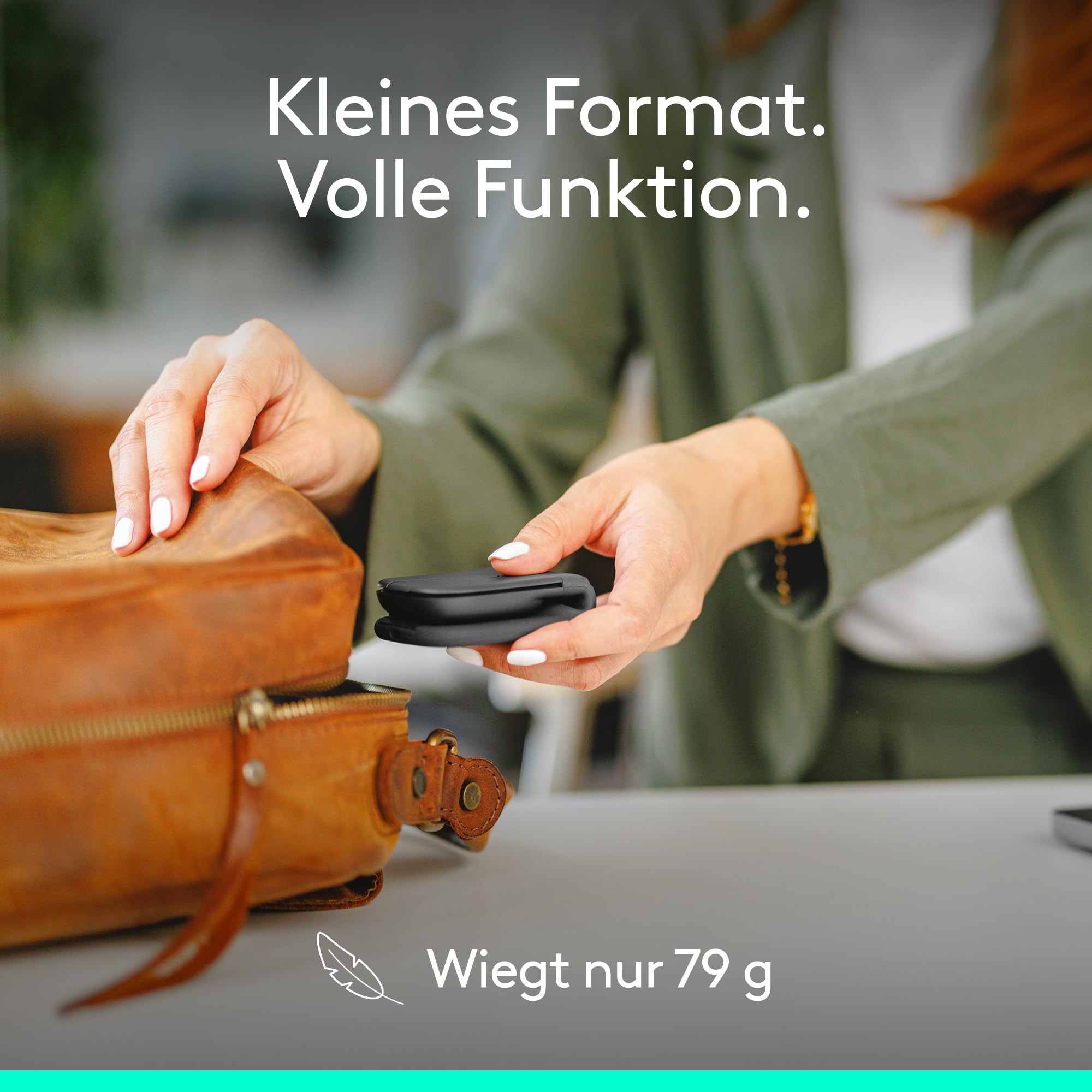Logitech Mobi Fold for Business, Faltbare kabellose Maus mit Touch-Scroll, leisen Klicks, 4K DPI, Logi Bolt Empfänger, Bluetooth, Fast Pair, Works with Chromebook, PC, Mac - Graphit