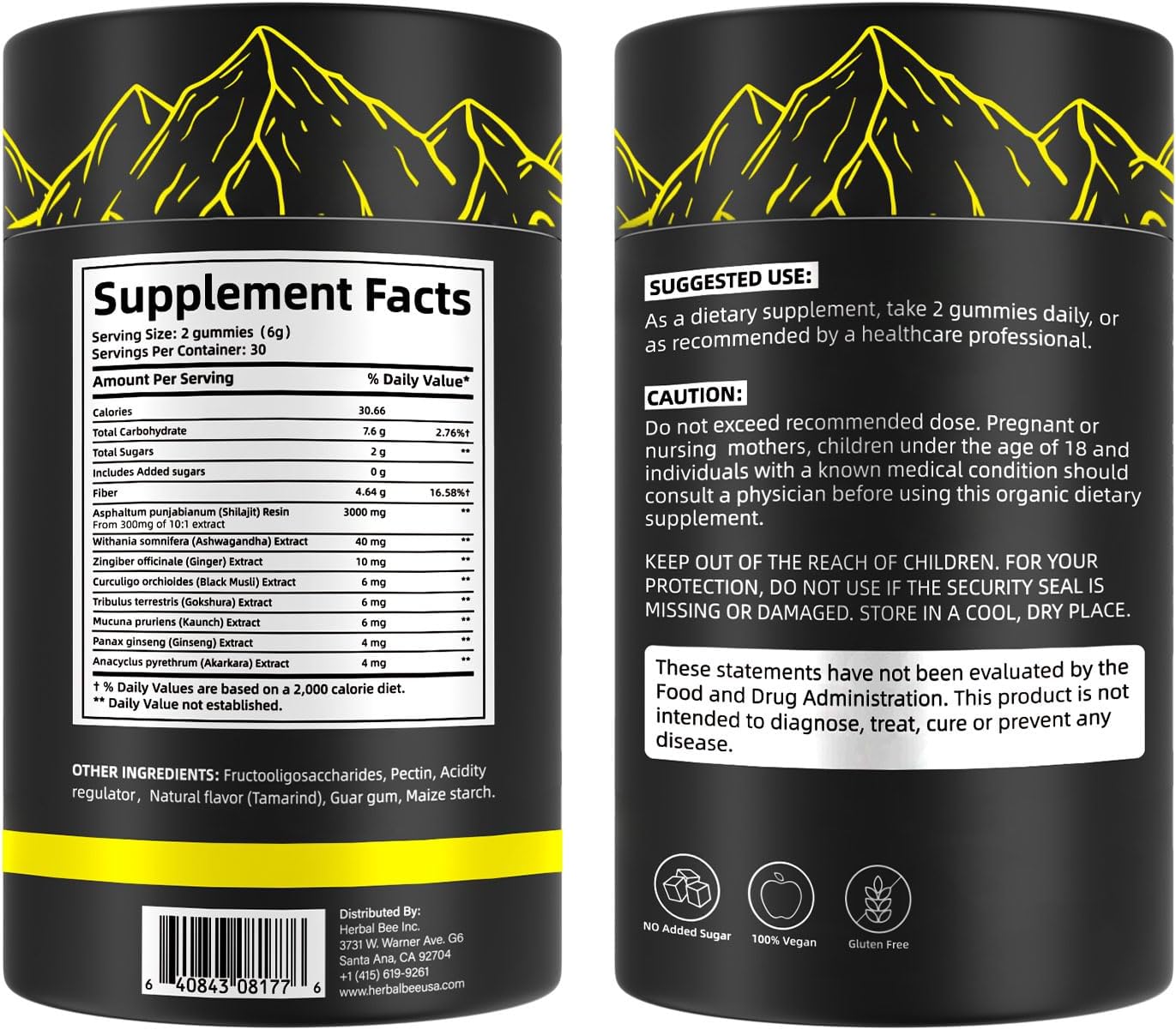 Shilajit Gummies: Pure Himalayan Shilajit with Ashwagandha & Fulvic Acid, 85+ Micronutrients Trace Minerals - No Added Sugar, 100% Natural & Organic, Non-GMO for Men & Women | 60 Gummies - Image 2