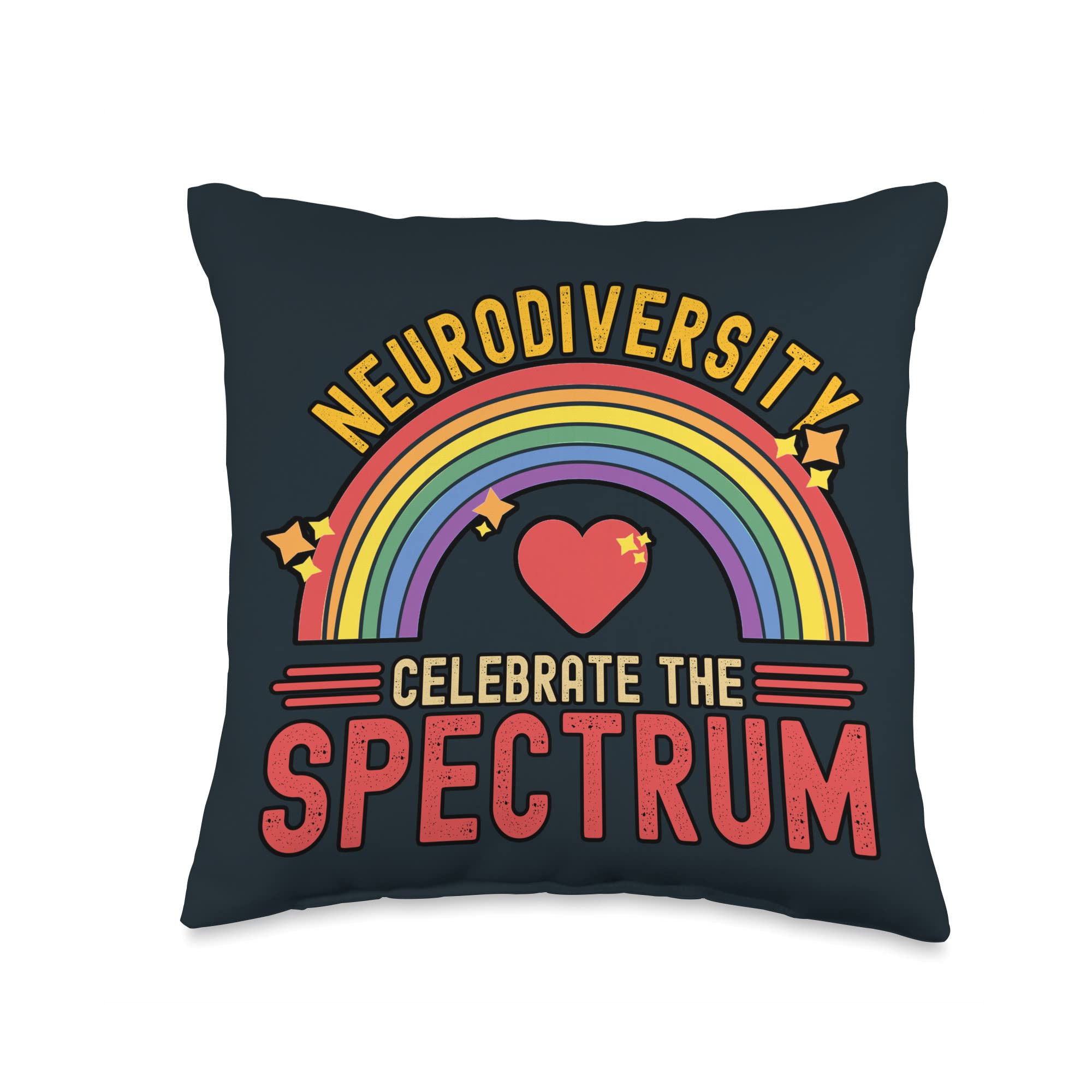 Adhd Support Items Neurodiversity Celebrate The Spectrum Throw Pillow, 16x16, Multicolor