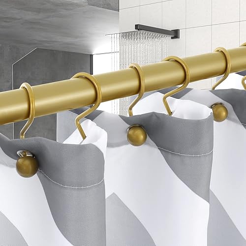 Miniatura 2 de TOPROD Ganchos para cortina de ducha, ganchos clásicos decorativos resistentes para bolas de ducha a prueba de óxido, ganchos para anillos de ducha