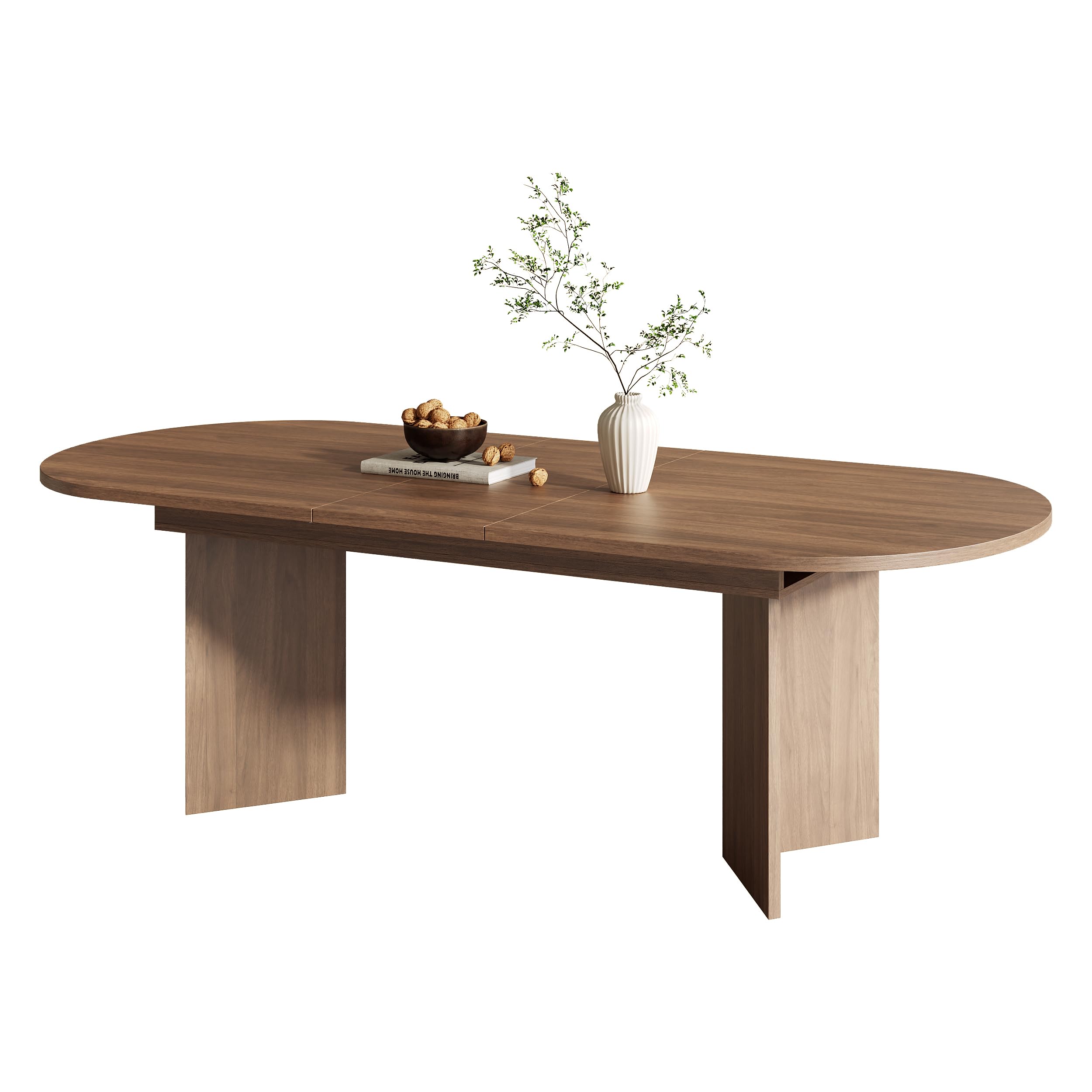 Tavolo da pranzo rotondo allungabile, 160/200 x 90 x 75 cm, tavolo da pranzo allungabile, ovale, tavolo da pranzo, tavolo da pranzo, tavolo da cucina, per 6-8 persone, per cucina, soggiorno (colore