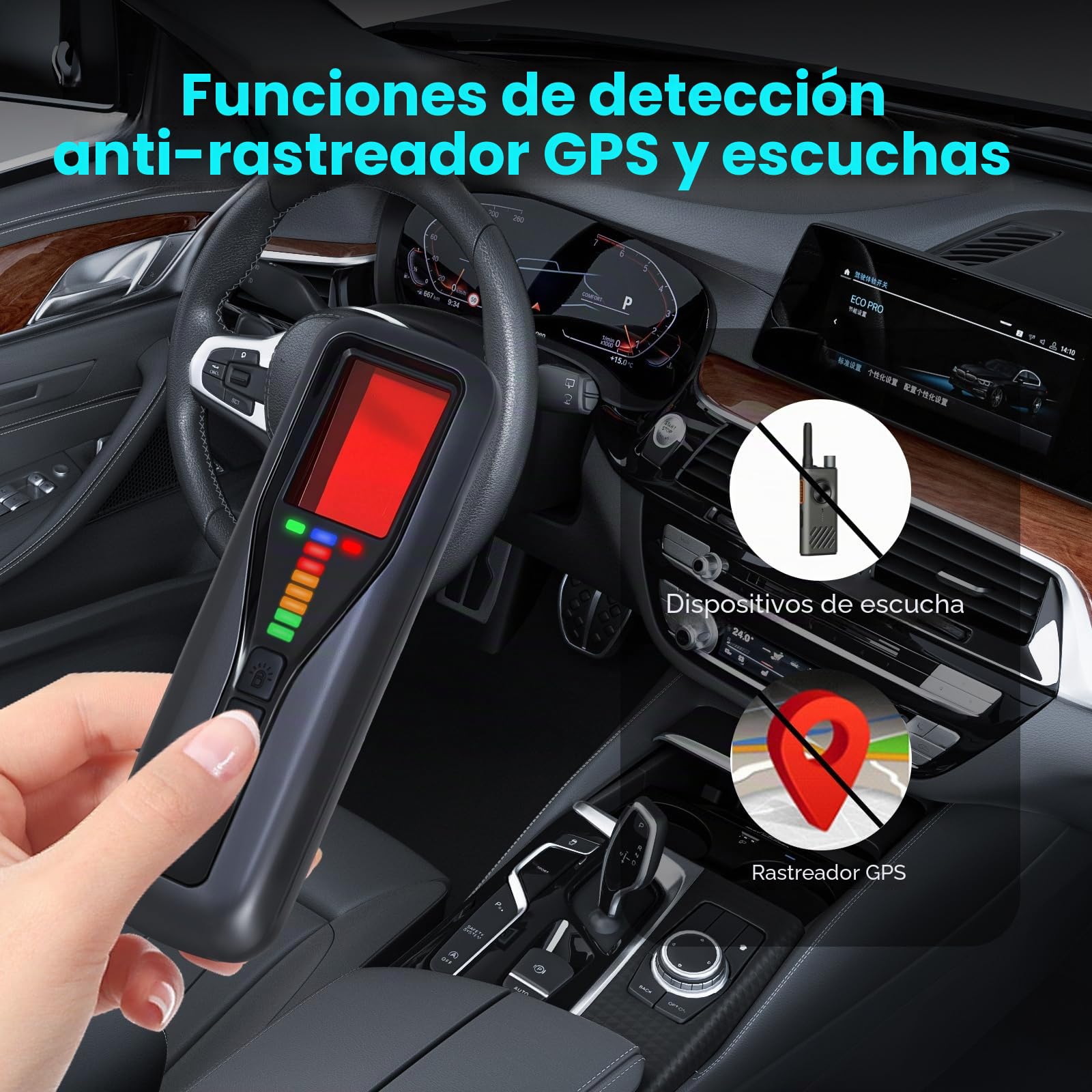 KozyOne Detectores de cámara Oculta, Detector de rastreador GPS, 6 Modos 5 Niveles de sensibilidad, Detector de Errores y buscador de cámara para Viajes, Coche, Cuarto de baño, Hotel