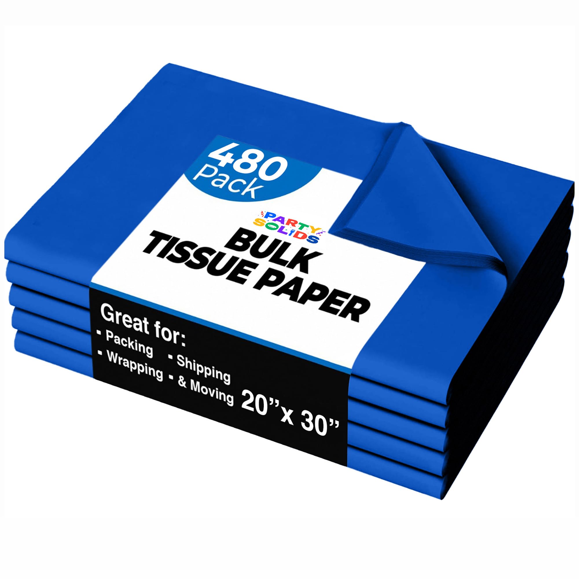 Party Solids Dark Blue Tissue Paper for Gift Bags 20" X 30" 480 Sheets