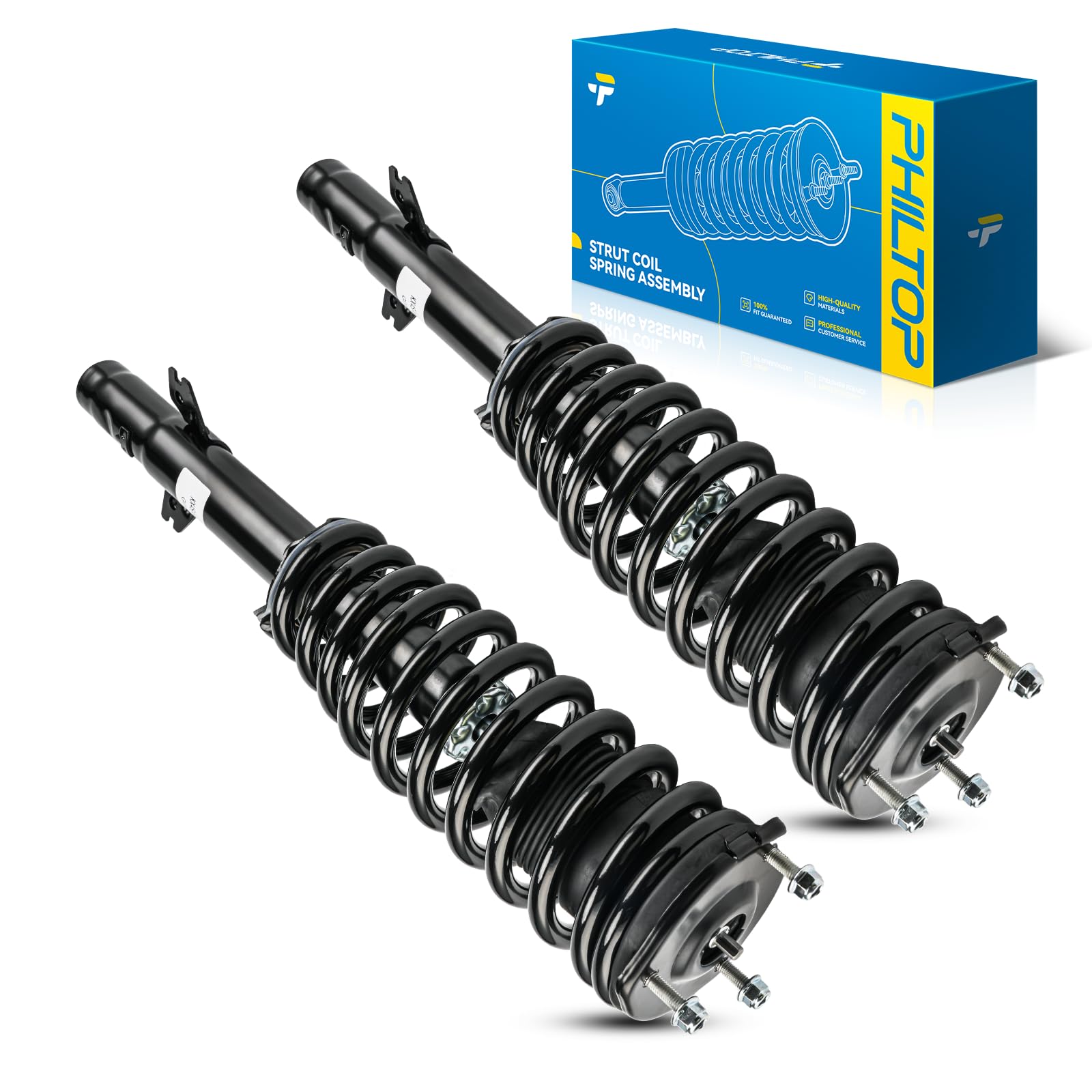 PHILTOP Front Complete Struts Assembly with Coil Spring For 2009-2013 Mazda 6 172568/172569-Quick Loaded Suspension‌