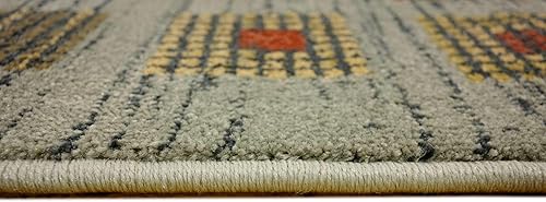 Miniatura 10 de Unique Loom Fars Collection - Alfombra moderna clásica de diseño geométrico inspirado en tribal, 2 pies 7 pulgadas x 10 pies 0 pulgadas, azul