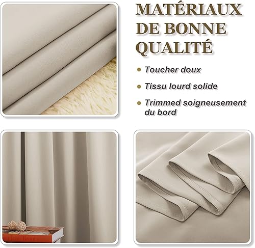 Miniatura 222 de PONY DANCE - Cortinas opacas aisladas térmicamente, set de 2 cortinas opacas con bolsillo para barra / pestaña trasera, paneles de cortinas opacas,