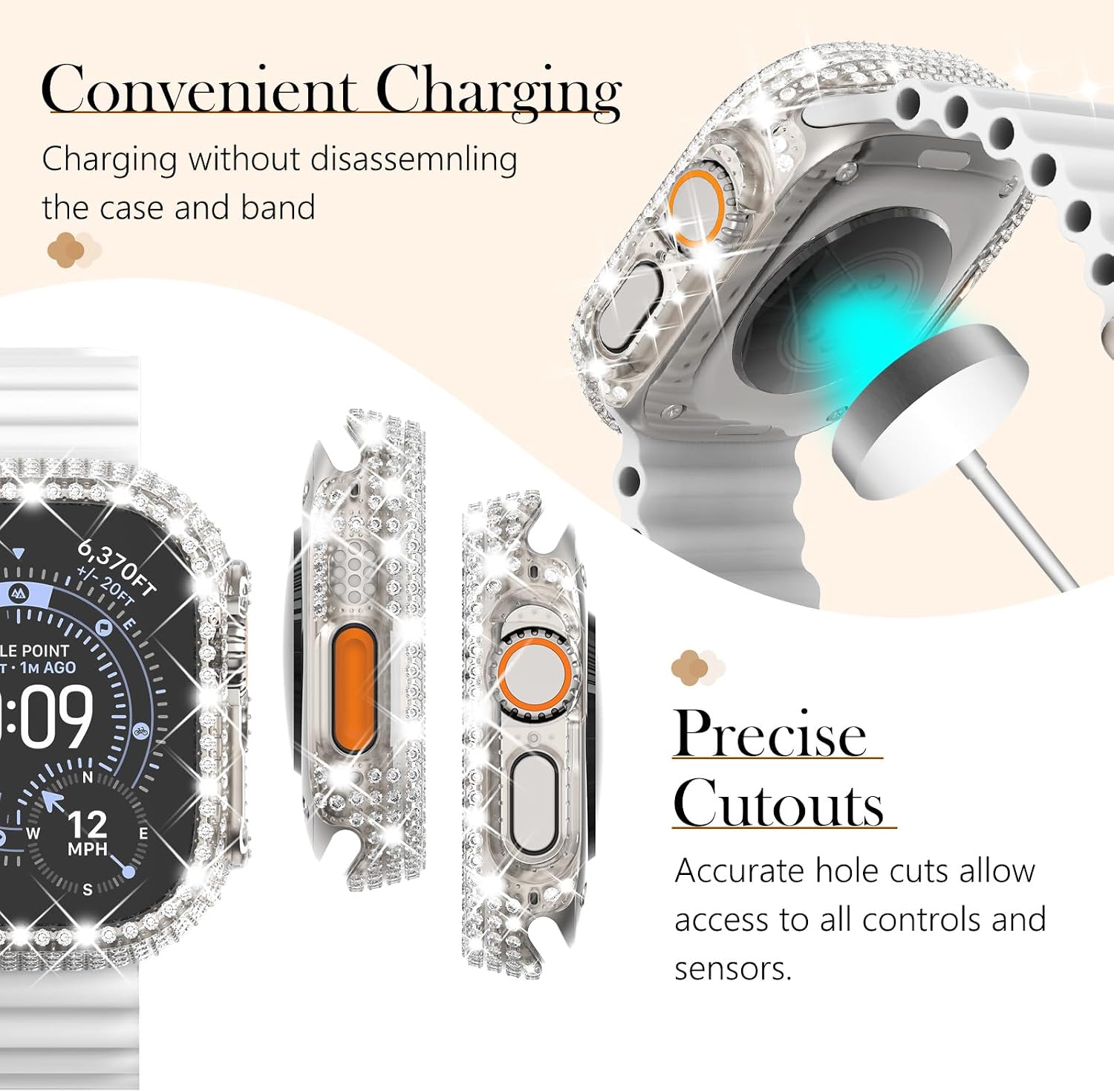 Surace 49mm Bling Case for Apple Watch Ultra 3/2/1 image 5