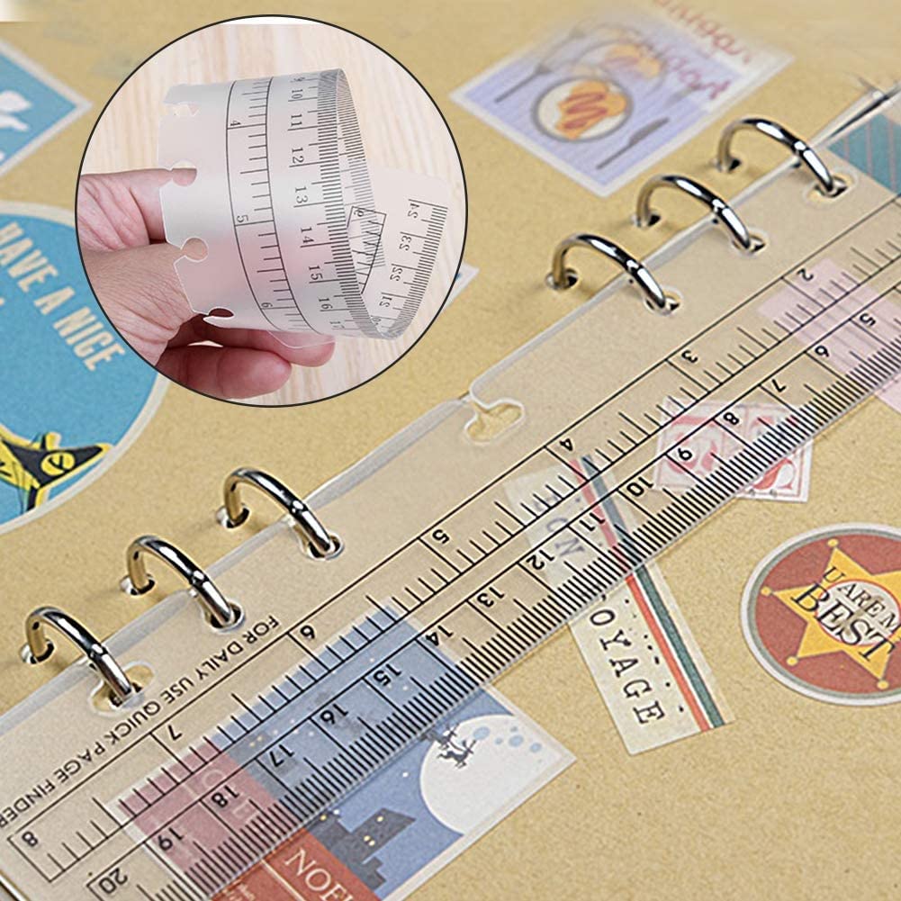 CXBDDF Notizbuch-Set, A6, 50 Blatt, 6 Löcher, lose Blätter, liniert, Nachfüllpapier, 6 Stück, PVC-Ordner, Register und Notizfahnen, Index-Tabs