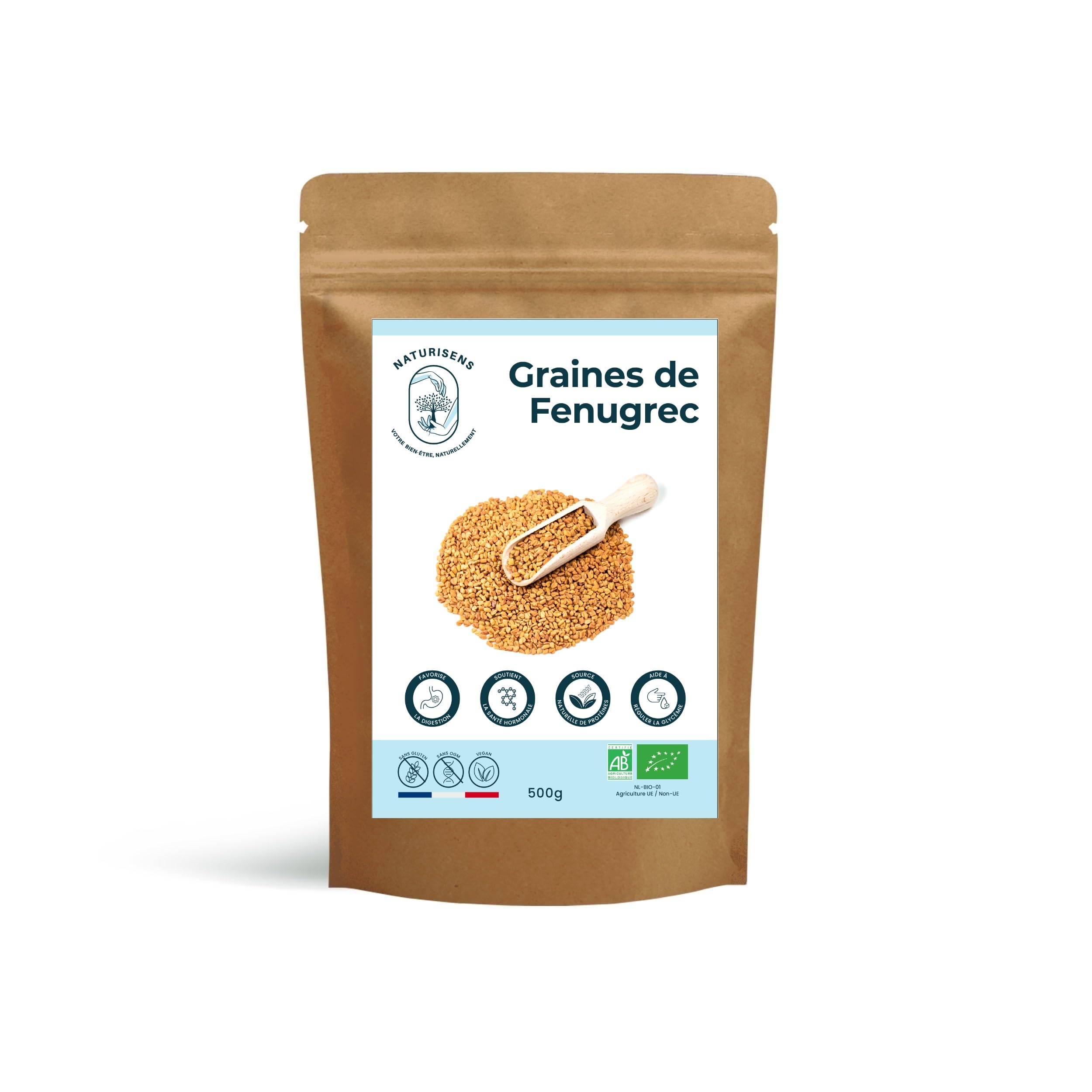 Graines de Fenugrec 500g – 100% Naturelles & Pures | Superaliment Idéal pour Digestion, Énergie & Lactation