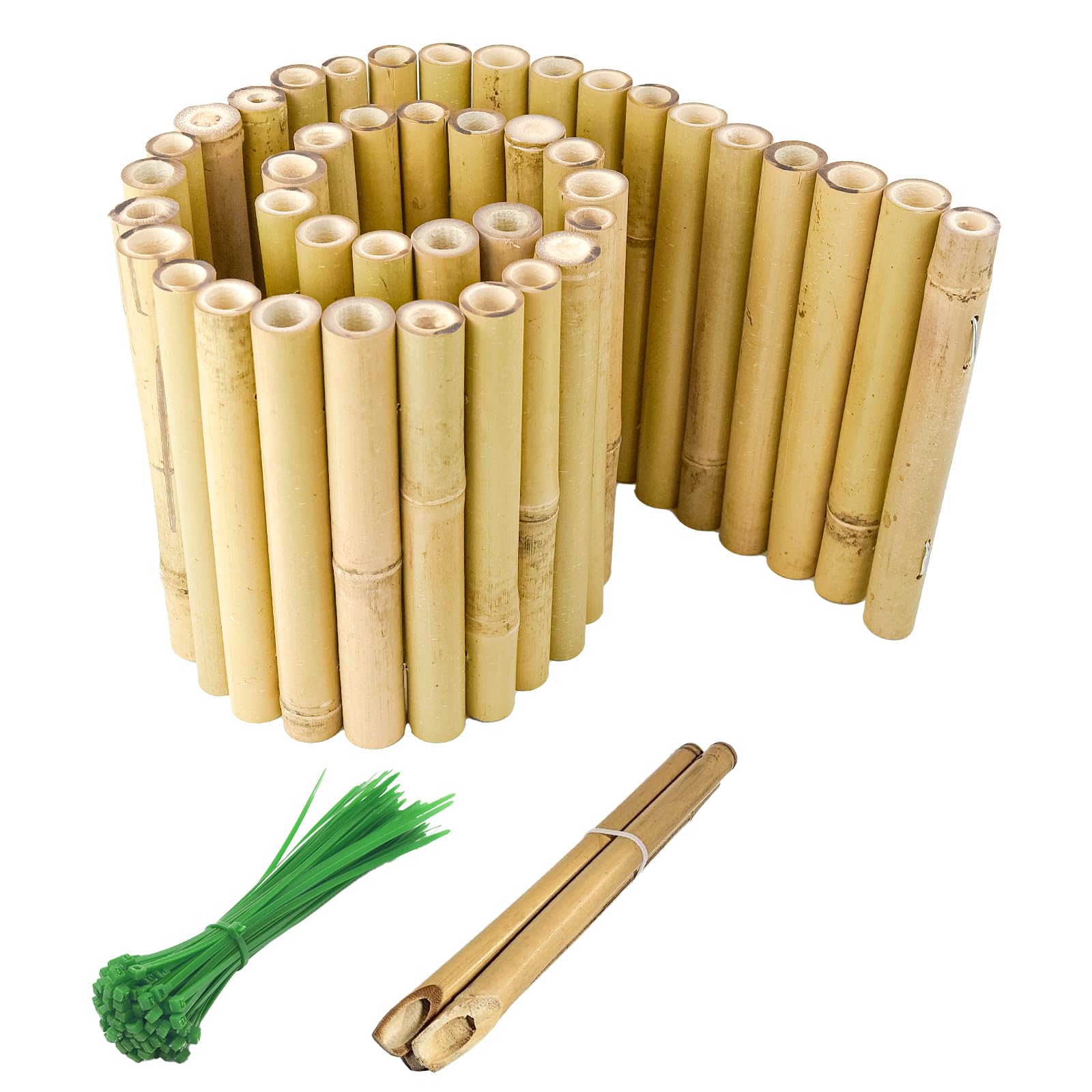 Mininfa 20cm x 100cm Natural Bamboo Roll Border Lawn Edging Garden Edging Decorative Fences Picket Fence Edging Ideal For Flowerbeds Pathways Yard Lawn Edge