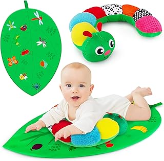 Inbeby Tummy Time Pillow with Crinkle Tummy Time Mat,Musical Tummy Time Toys for Babies with 7 Sensory Textures,Baby Toys Newborn Toys Infant Crawling Sensory Toys for Baby Montessori Sensory Toy