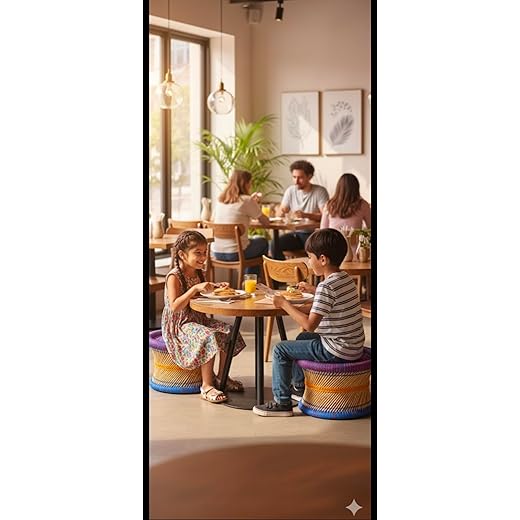 Mudda Eco-Friendly Bamboo Cane Bar Stool Set of 2