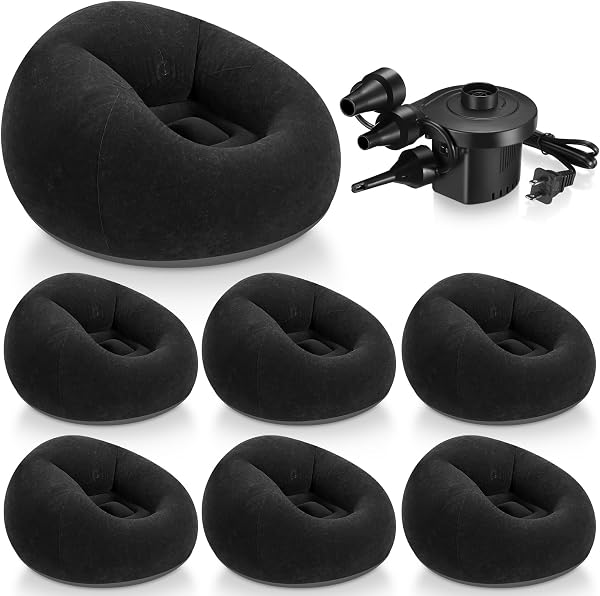 Realspring 6 9 12 Pcs Inflatable Bean Bag Chairs for Adults with Electric Air Pump, Blow up Couch Folding Portable Infla