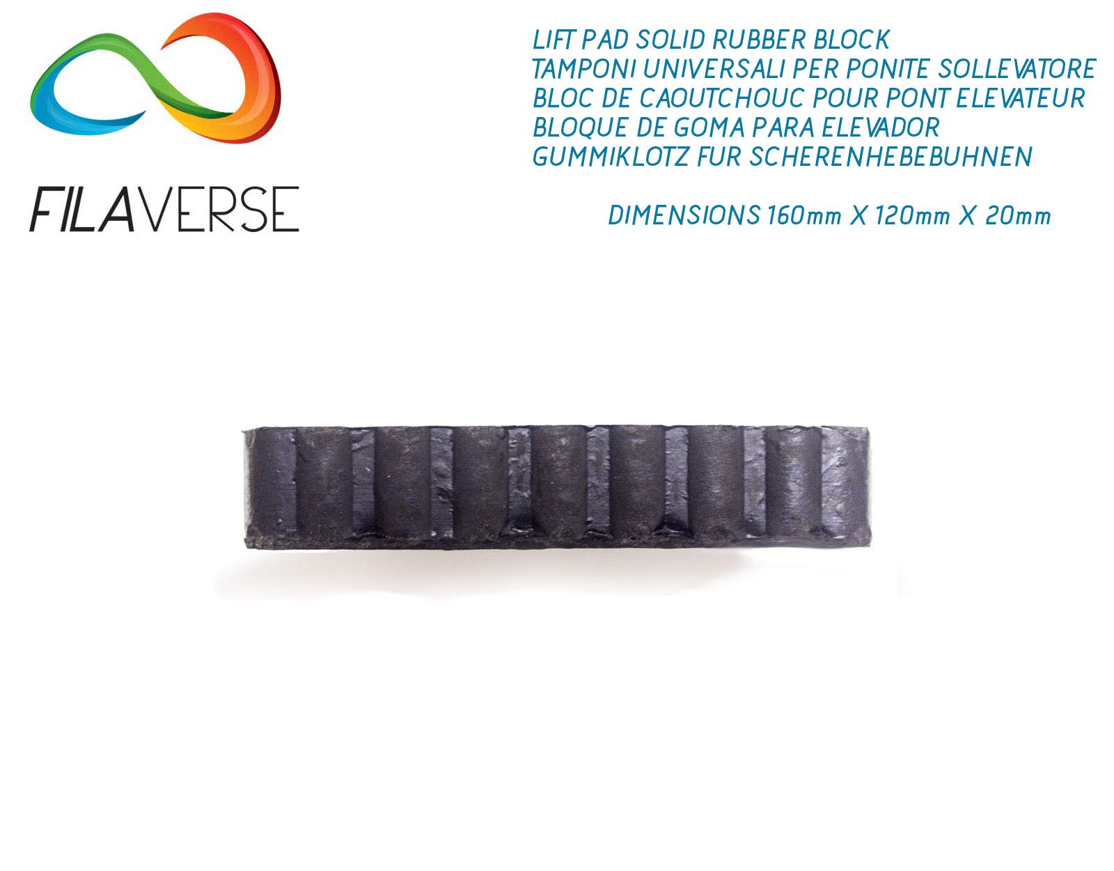 4pz Almohadillas de Goma para Elevador de Coche | Kit 160X120X20mm Universales para Puentes Ravaglioli, Corghi, OMCN, Velyen, Istobal| Laterales Ondulados Tecnología Best-Grip