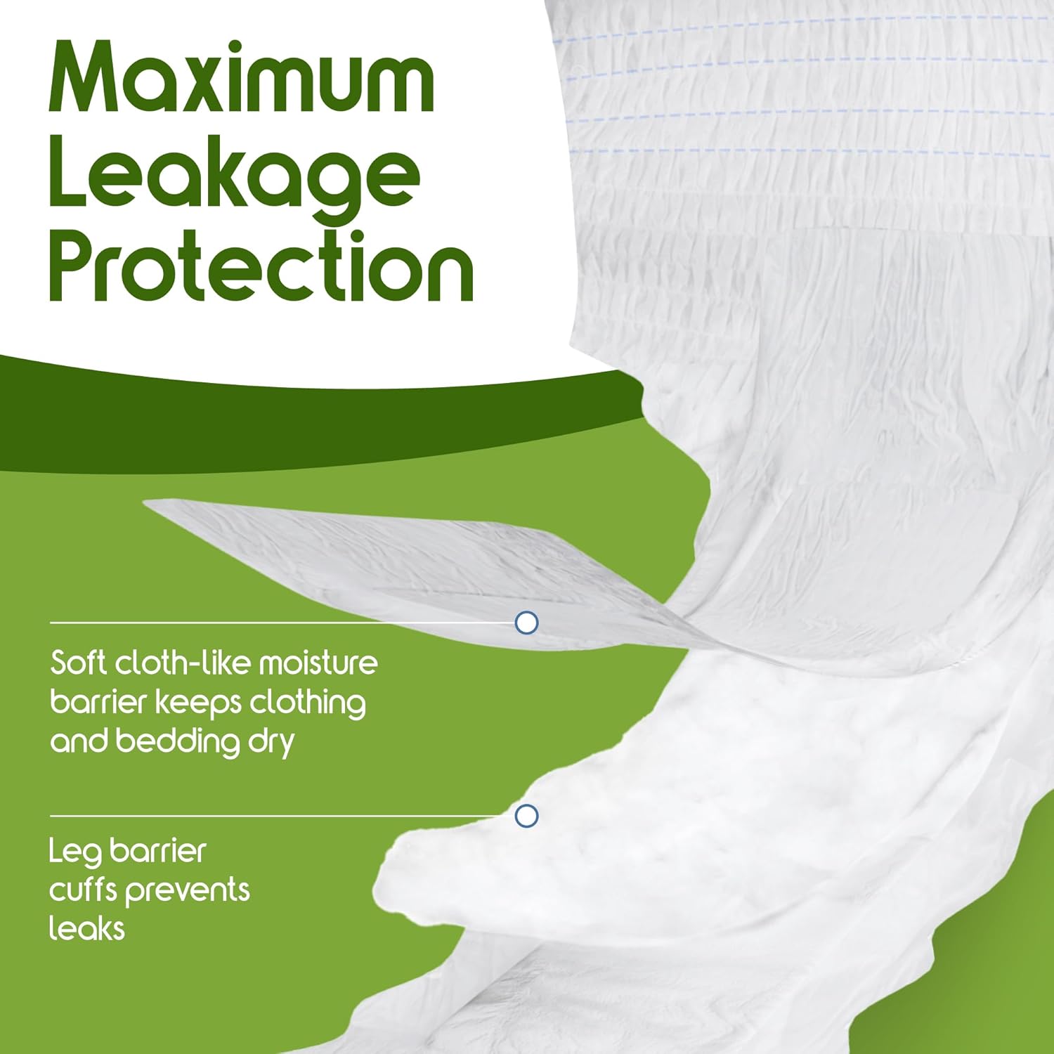 Inspire Protective Underwear for Men and Women | Adult Diapers for Bowel Incontinence | Disposable Underwear for Women and Men - 4 Bags of 18 | 72 Total (Large) - Image 4