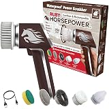 Horsepower Electric Power Scrubber, Waterproof, 350 RPM, 5 Brush Heads