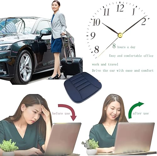 Miniatura 7 de RaoRanDang Cojín de asiento de automóvil para asiento de conductor de automóvil silla de oficina uso doméstico cojín de espuma viscoelástica