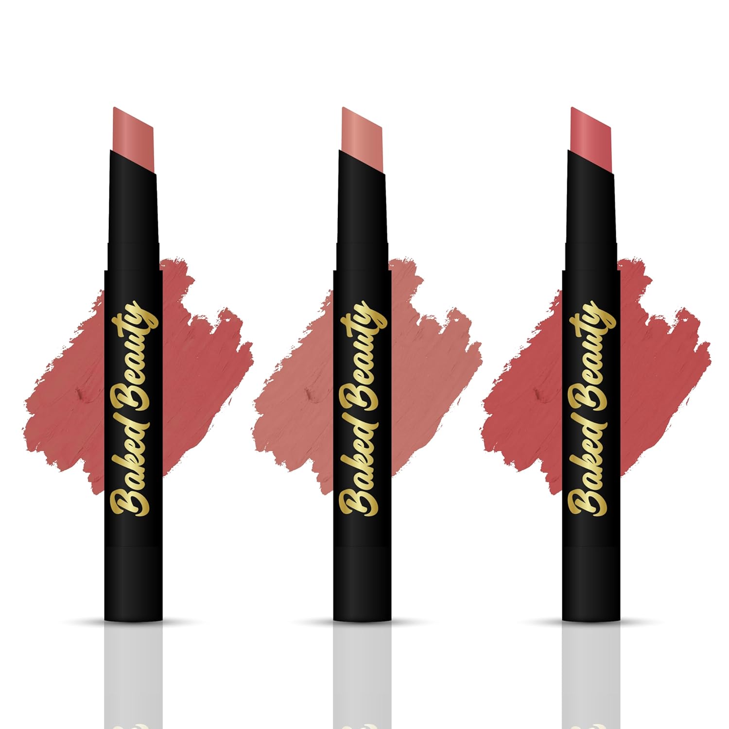 BAKED BEAUTY Lip Crayon Lipstick with Light Weight & Nourishing Formula, Mocha Talk, Set of 3, 2.5g each BAKED BEAUTY Lip Crayon Lipstick with Light Weight & Nourishing Formula, Mocha Talk, Set of 3, 2.5g each