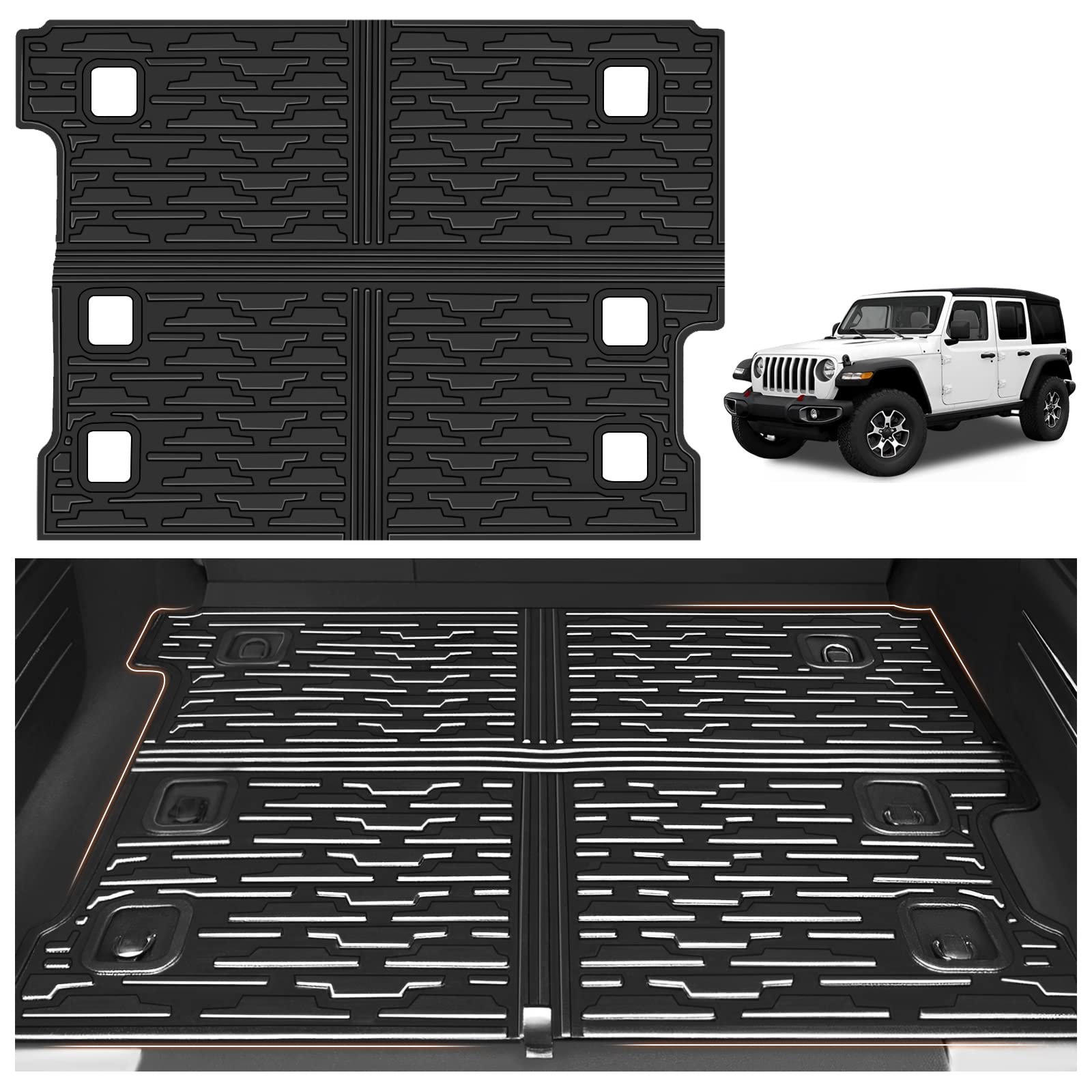 Photo 1 of JTYZSM Trunk Mat Fit for 2018-2023 Jeep Wrangler JL Cargo Mat All Weather Cargo Liner for Wrangler JL Accessories Without OEM Subwoofer Without Subwoofer Cargo Mat