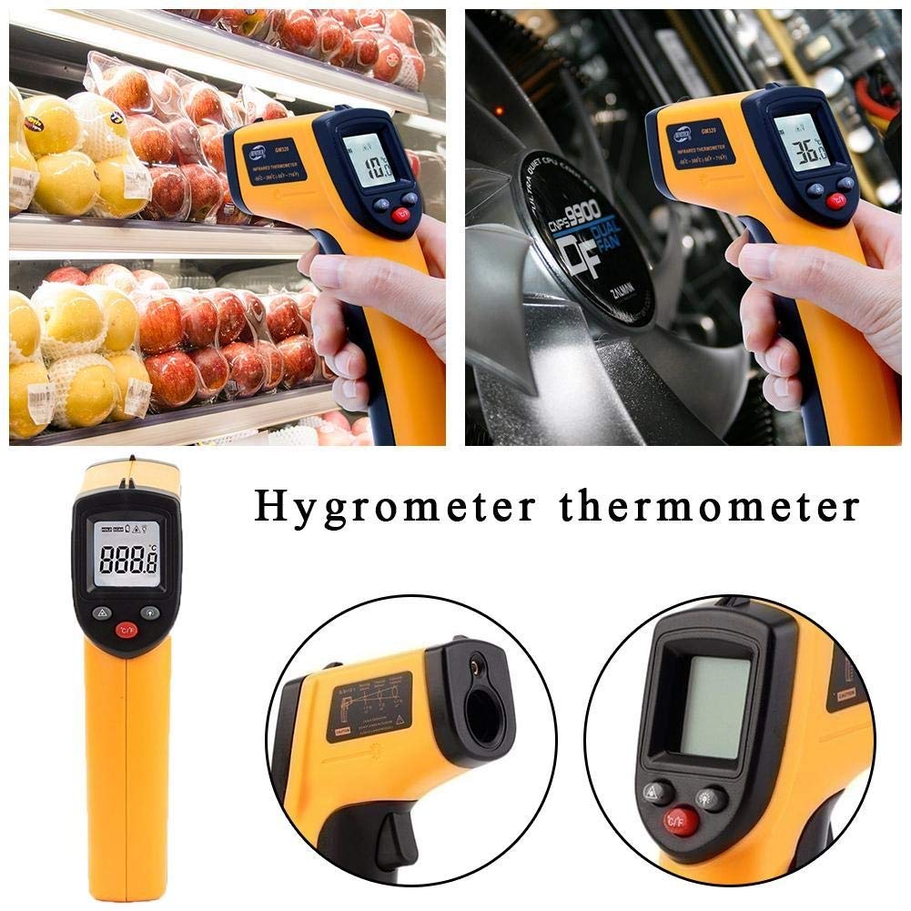 Termometr na podczerwień LCD na podczerwień, bezdotykowy, bez baterii, 50~330