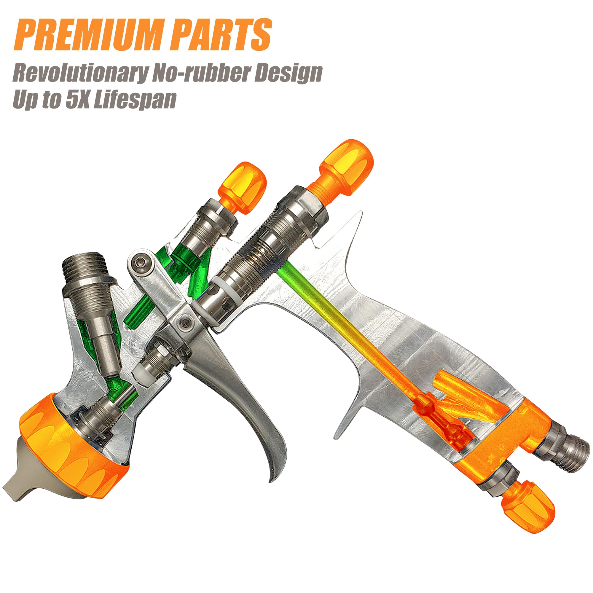 BEETRO HVLP Pistola a Spruzzo ad Aria Compressa Professionale, Ugello da 280-320 mm con Ugello Largo da 1,3/1,4 mm, Capacità di 600 ml, 14 CFM, 29-32 psi