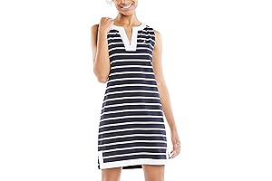 Women's Breton Stripes Sleeveless V-Neck Stretch Cotton Polo Dress by Ralph Lauren