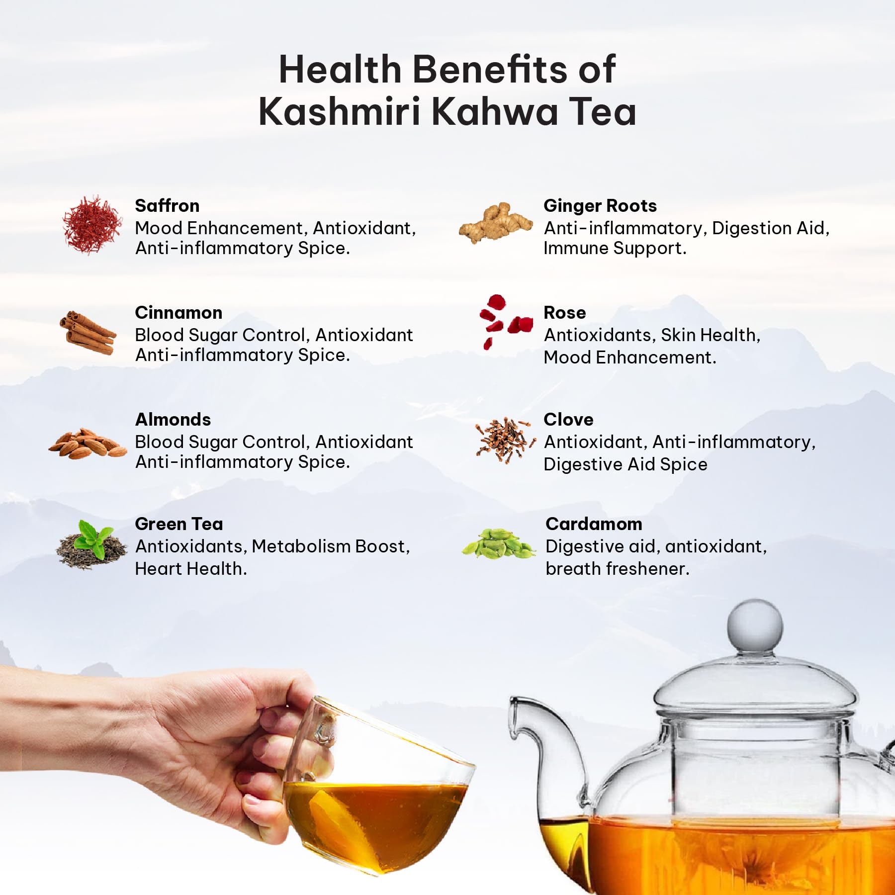 Tearaja Kashmiri Kahwa Green Tea, 100g product image 2