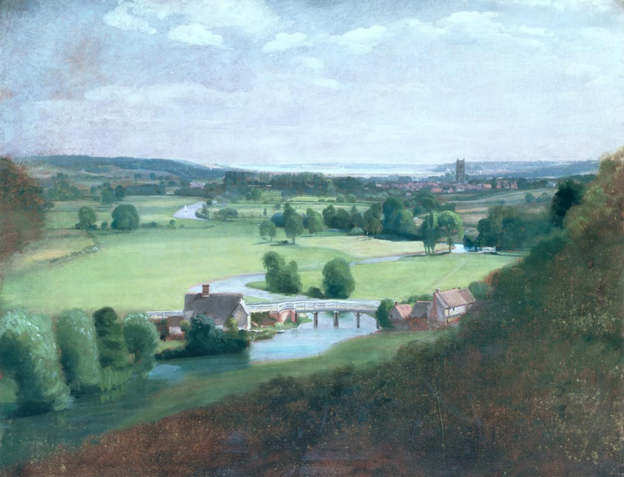 ARTXLXXBN Famous Painting Canvas Artwork Graffiti Print the Valley of the Stour with Dedham in the Distance by John Constable Portrait Canvas Image for Home Decor 60x90cm