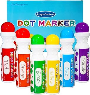 SEETOOOGAMES Bingo Daubers Dot Markers - Mixed Colors Set of 6 Pack - for Toddler Arts and Crafts