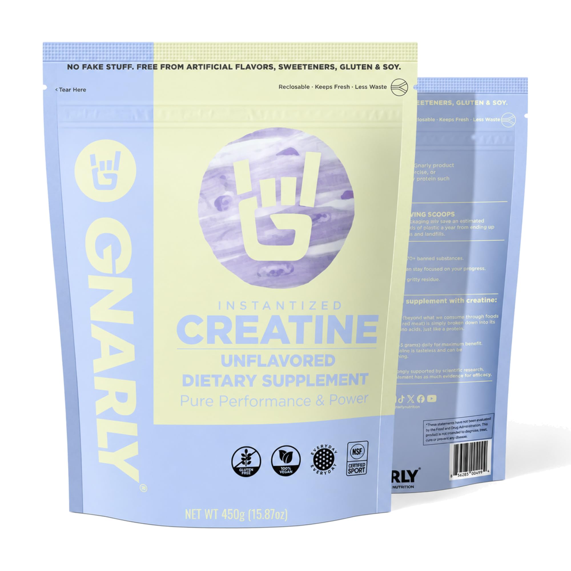 Gnarly Nutrition Creatine Monohydrate Powder | Creapure | 15.87 oz Bag