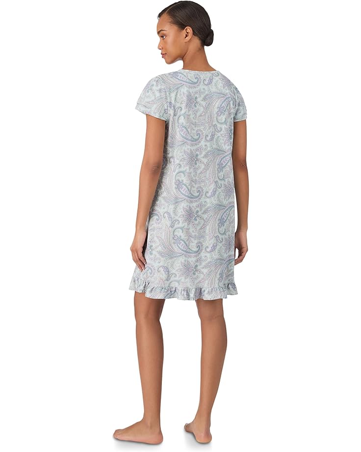 Lauren Ralph Lauren Knit Double Flutter Sleeve Spilt Neck Gown - #2 of 3