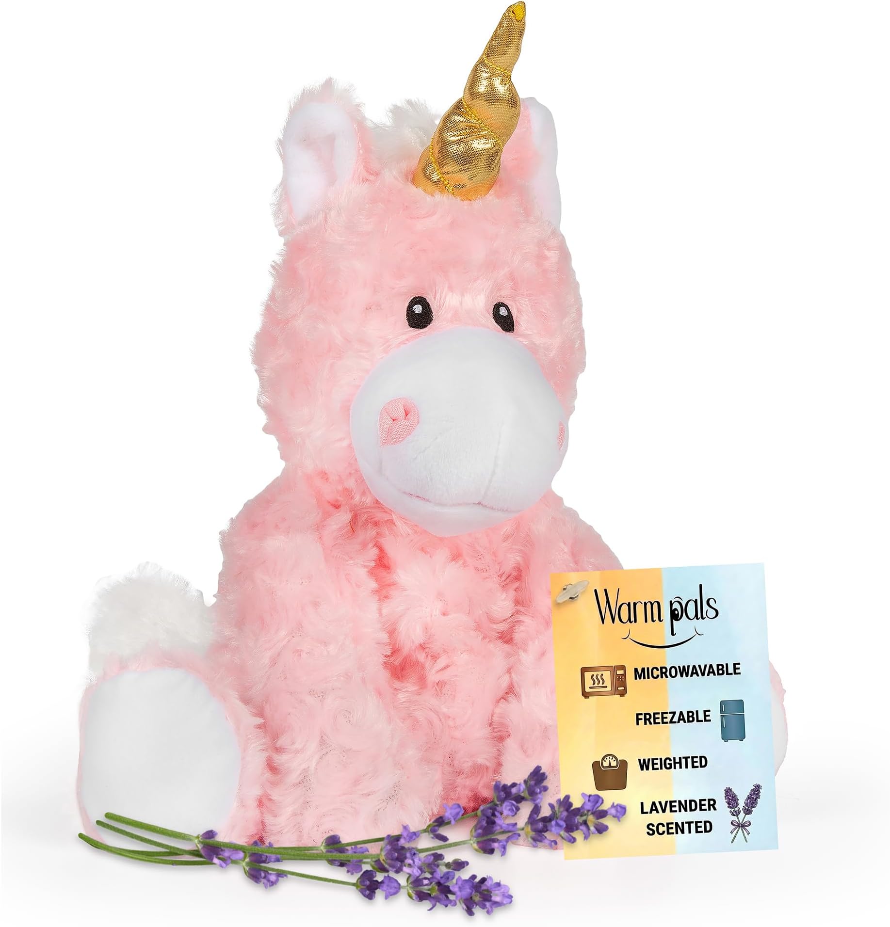 Princess Pink Unicorn - Microwavable & Weighted Plush Stuffed Animal - Heated Plushie for Warmth - Cute, Soft, Cozy Toy for Adults & Children (Boys, Girls, & Toddlers) by Warm Pals
