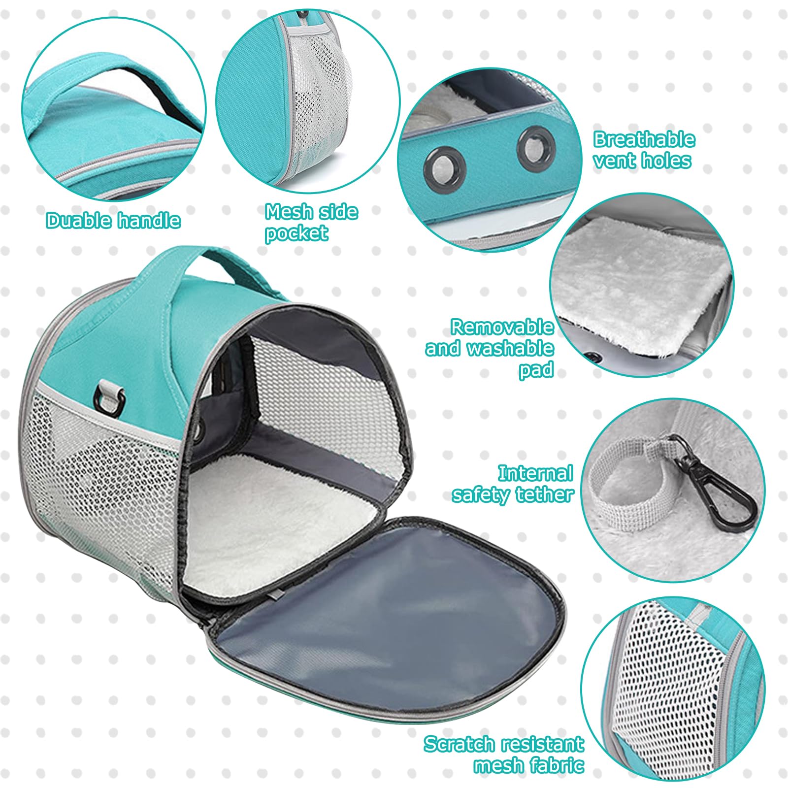 Sac De Transport Pour Petits Animaux, 30*27*21 Cm Sac De Voyage Pour Animal Domestique, Cage De Transport Portable Pour Petit Oiseau, Sac De Transport Pour Oiseaux Pour Oiseaux, Rats, Cochons D'inde